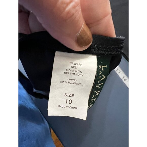 Lauren Ralph Lauren Black Tankini Swimsuit Set Size 10 Beach Tropical Resort - Picture 7 of 10